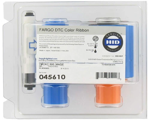 Fargo 45610 Color Ribbon - YMCKO - 500 prints - DTC1500