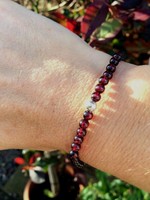 Designer Sterling Silver Garnet Bracelet Small Bead Stretch Birthstone Jewelry Designer Sterling Silver Garnet Bracelet Small Bead Stretch Birthstone Jewelry