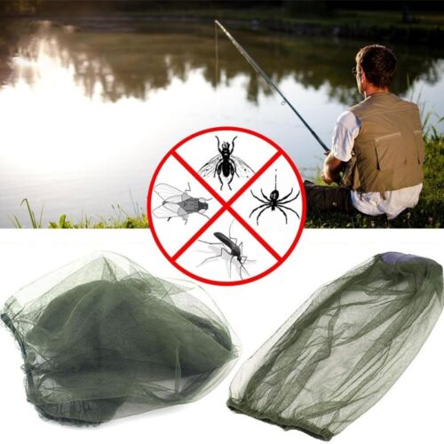 1/2pcs Midge Mosquito Insect Hat Bug Mesh Head Net Face Protector Travel Camping - Afbeelding 1 van 23