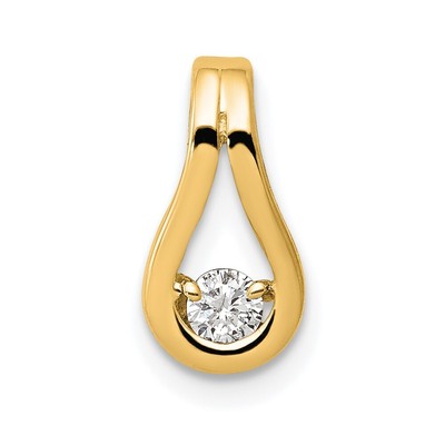 14K Gelbgold 0,09Ct Diamant Tropfenform Plättchen Anhänger 0,69g für Mama