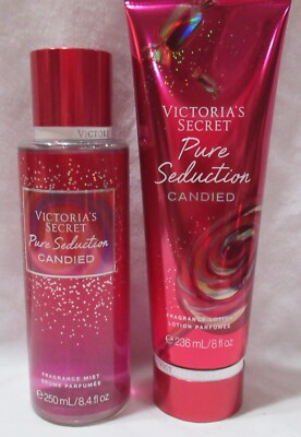 Victoria's Secret Fragrance Mist & Lotion Set Lot of 2 PURE SEDUCTION CANDIED