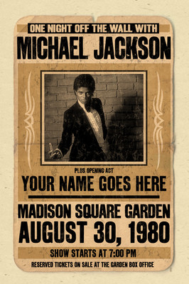 台湾限定　Michael Jackson　特典A3特殊加工ポスター2枚セット your name on a MICHAEL JACKSON concert poster! - personalized gift