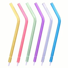 2500 Dental Disposable Air Water Syringe Tips-White Inner Rainbow Outer Tube