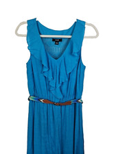 AB Studio Bohemian Rayon Maxi Long Dress Sleeveless Lined Side Slits Size Small