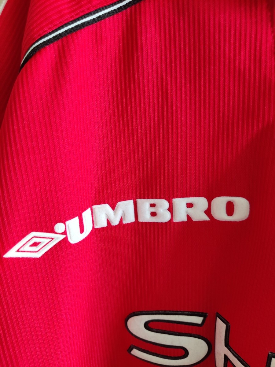 Manchester United 1998 1999 2000 Shirt Umbro Vintage Sharp Tg L
