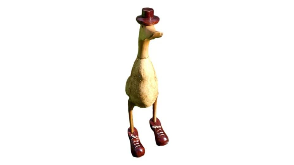 Laufente mit Hut + Schuhen Holz Ente mit Schuhen und Hut Wooden duck with shoes - Bild 2 von 3