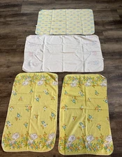 Vintage Baby Receiving Blanket Lot Animals Cats 80s Nostalgia Baby Lovey Blankie