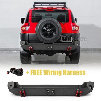 For 2007-2014 Toyota FJ Cruiser Rear Bumper Black With LED Lights&D-Rings