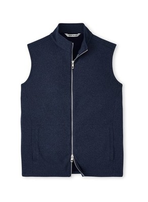 Peter Millar Navy Blue Crown Sweater Fleece Vest MS25K61 Full-Zip NWT XL