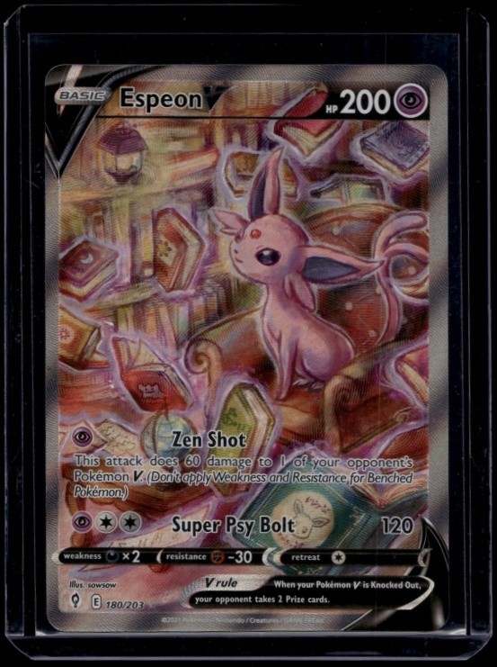 Pokemon TCG Espeon V 180/203 Evolving Skies Alternate Full Art NM