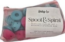 Addy Lu Spool  Spiral Heatless Hair Curler Set 40 Curlers Hairnet  Storage Bag