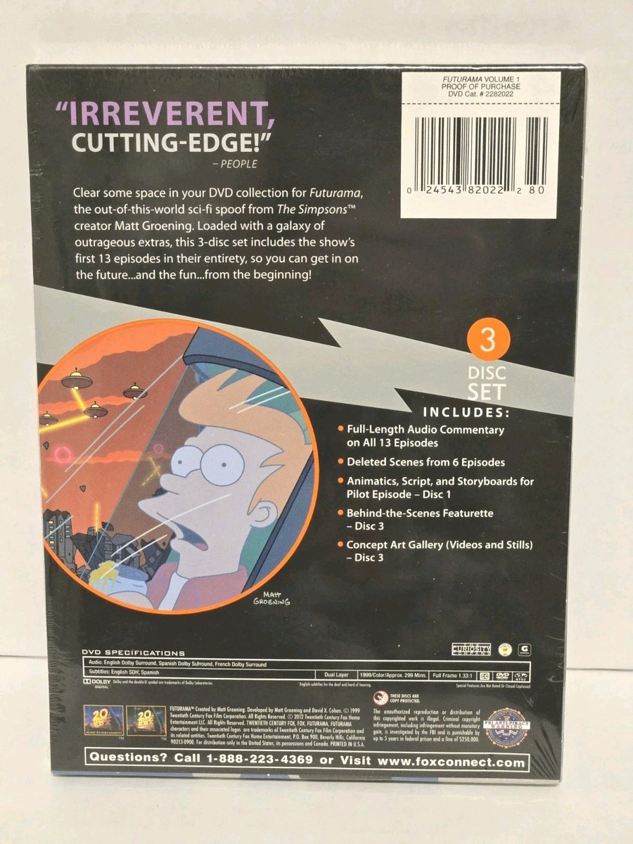 DVD - Futurama Volume 1 (first 13 episodes) - Groening 24543820222