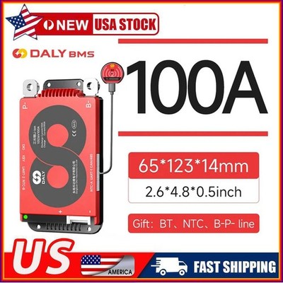 Daly Smart BMS 8S 24V 100A LiFePo4 Battery with Balance +Bluetooth Module USA