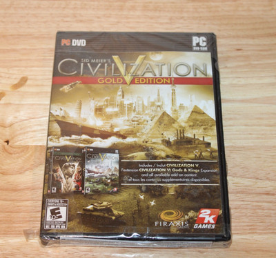 Sid Meier's Civilization V: Gold Edition (PC, 2013) New Factory Sealed  **READ**