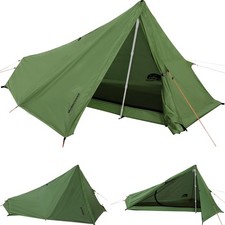 1 Person Trekking Pole Tent for Backpacking - Ultralight 1P-Green, Green
