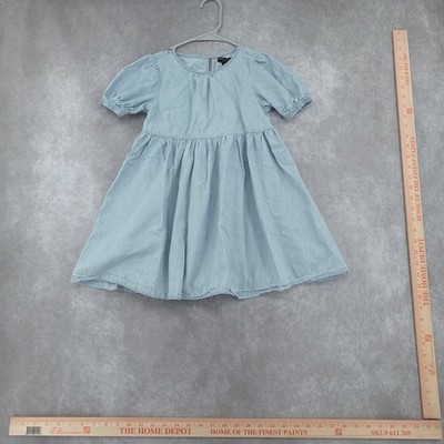 Social Standard sanctuary Girls Light Blue Denim Puff Sleeve Dress small 6-7
