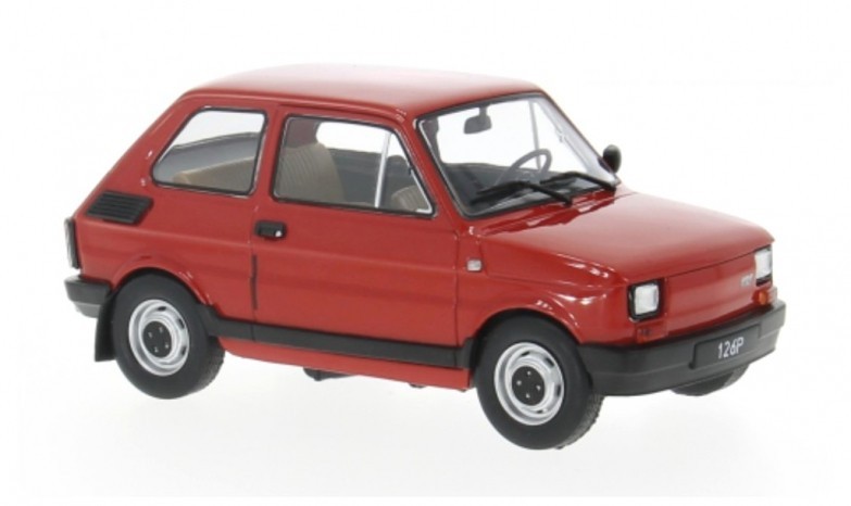 Voiture miniature Fiat 126 P Rouge 1985 Whitebox WHT124249 échelle 1/24 pour collectionneur