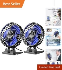 USB Desk Fan 2-Pack - Portable Mini Fan with 3 Adjustable Speeds for Comfort