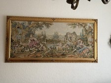 Gobelin Stickbild mit goldenem Rahmen
