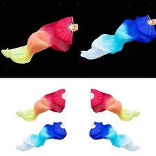 Ventaglio in seta sintetica per danza del ventre, modello lungo per donna