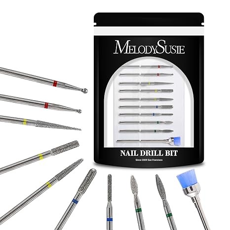 Universal Diamond Nail Drill Bit Set for Home & Salon Use (10 CT