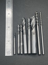 Lot of 8 Solid Carbide End Mills Mixed Sizes 2 4 Flute CNC Milling Cutters