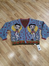 Vintage Style Betty Boop Ligh Blue Cardigan Size S