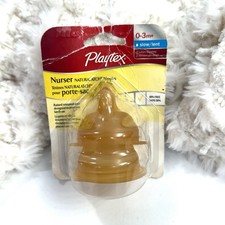 Vtg Playtex Naturalatch Nurser Nipples Slow flow 0-3 Mn 2pk Latex drop In bottle