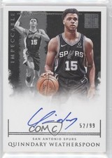 2019 Panini Impeccable Rookie Signatures 52/99 Quinndary Weatherspoon Auto im4