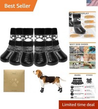 Anti-Slip Waterproof Dog Boots for Large Dogs - Comfort and Traction 6 Pack 