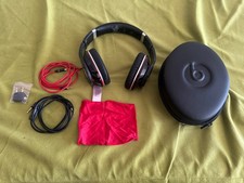 Beats by Dr. Dre Studio 1st Gen Black Red Wired Headphones With Case TESTED