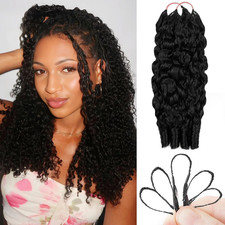 Burmese Curly Crochet Human Hair 22 Inch 240G 4 Packs Knotless Pre-Separated Fea