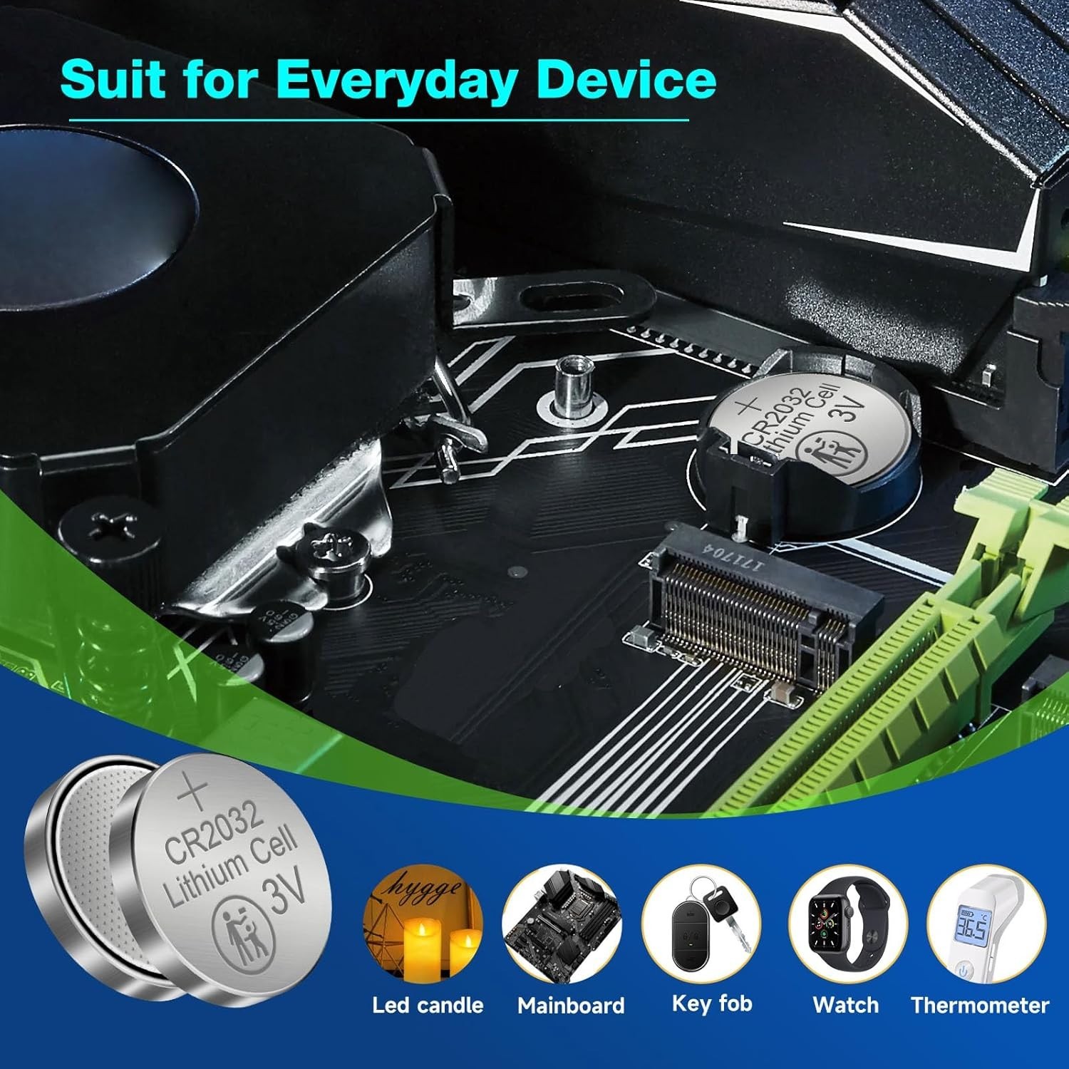 High Performance 3V Button Cell Battery 200 Pack