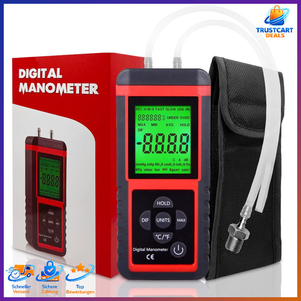 Digital Manometer Luftdruck-MessgeräT 32-Bit 24-Bit Adc 12 Einheiten MessgeräT-image