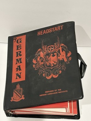Vintage 1977 German Headstart Defense Language Institute Binder Modules