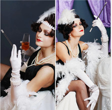 12.5" Patelai 4 Pcs Plastic Stick for Women Long 1920s Costume Party V15