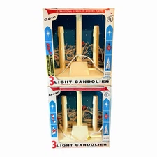 2 Vintage Gem 3 Light Candolier Electric Window Candles Cute Kitsch