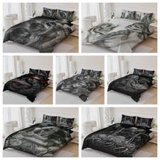 3D Beauty Skeleton Skull Black Background Quilt Cover Duvet Cover Comforter set