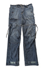 Marithe Francois Girbaud Cargo Jeans Shuttle Tape Men 29 Y2K Double Knee Ties