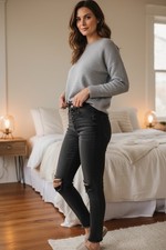 GAP High Rise Legging Jeans   Size 0 / 25 Regular   Faded Black Distressed Look