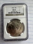 Beautiful 1922 Peace Silver Dollar NGC Graded MS 63