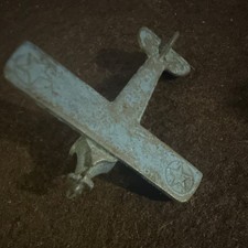 Rare 1930s Hubley Cast Iron Lindy Toy Airplane Embossed Star Wing Variant As Is