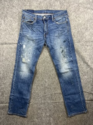 Levi's 504 Jeans Men's Regular Fit Straight Size 33x32 Paint Stained Workwear