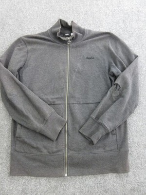 Rapha Sweatshirt Mens Medium Gray Full Zip Fleece Jacket Pockets Cycling