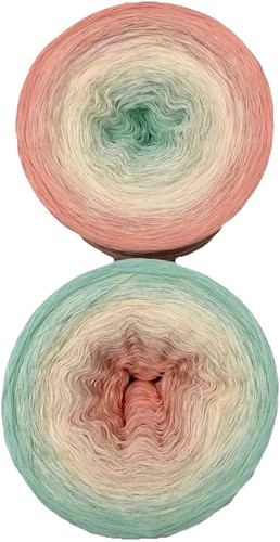 465g Cotton Tencel Sultan Ombre Cake Yarn Mint Green Yellow Pink 2290 Yards - Picture 5 of 9