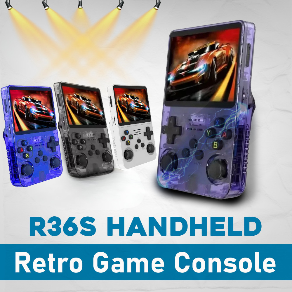 R36S Retro Handheld Game Console 64GB Linux 3.5 Inch IPS Portable Gaming System
