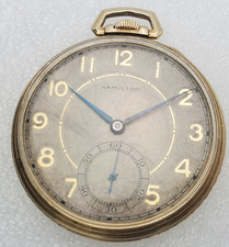 Hamilton 14K Gold Filled Pocket Watch 917 Movement 17 Jewel - NOT Running, AS-IS