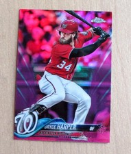 2018 Topps Chrome PINK parallel Refractor Bryce Harper base card #139