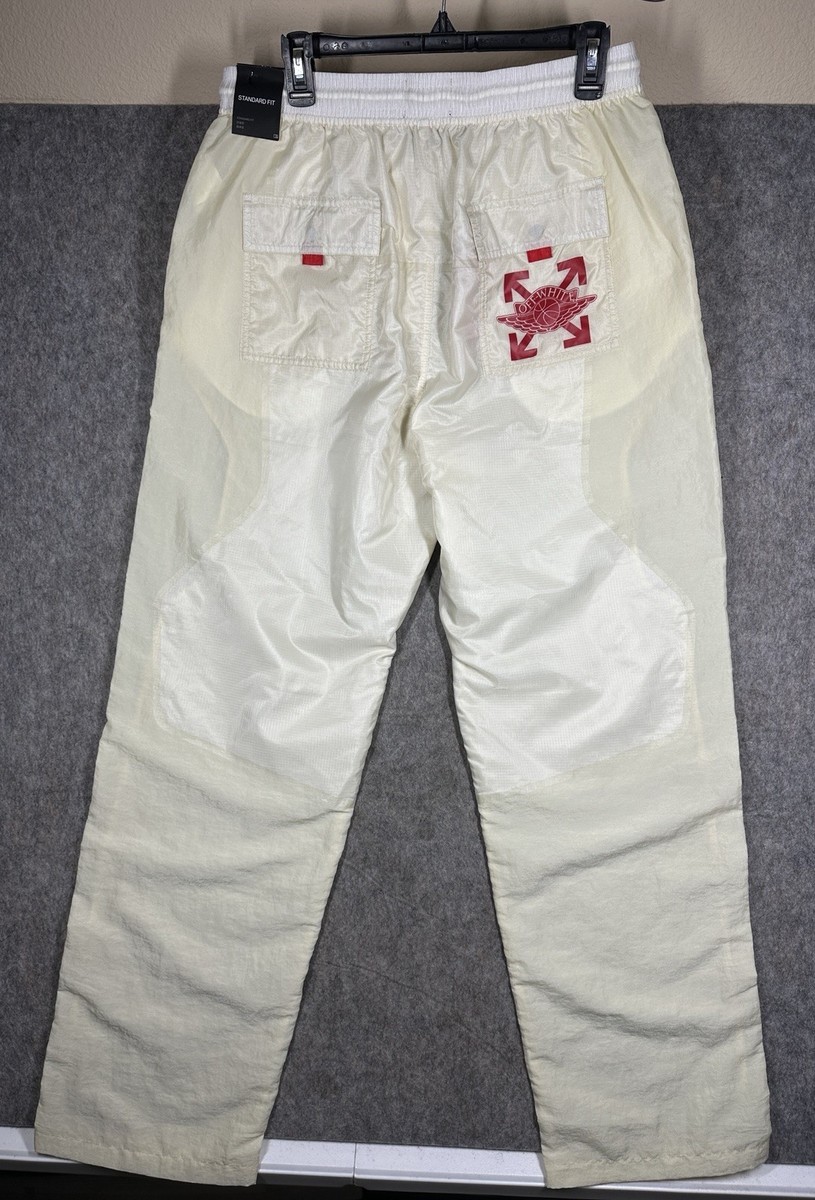 Jordan x Off-White Pants Mens L Cream Nylon Track Pants DB4250-233