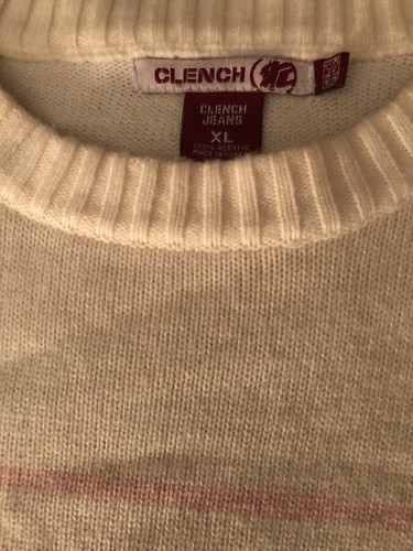 Vintage Clench Jeans Mens Striped Oversized Multicolor Pullover Sweater Size XL - Picture 6 of 9